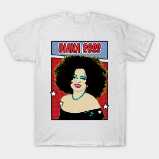 Diana Ross Pop Art Comic Style T-Shirt